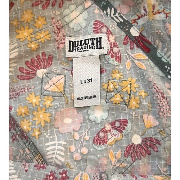 Duluth Trading Co. Heirloom Butterfly and Floral Print Gardening Bib Large X 31L - Picture 8 of 12
